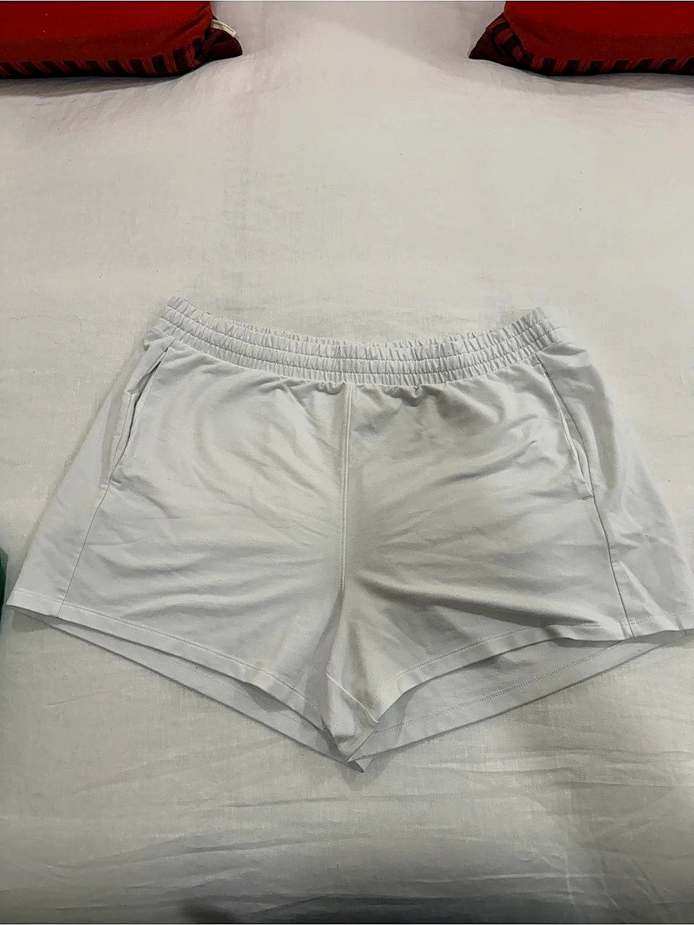 All in motion Women's sweat Mid-Rise Run Shorts 3" White XL